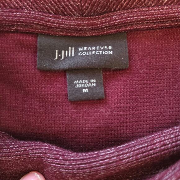 J. Jill Mock Neck Pullover Sweater Buttons on Shoulder sz medium, stretch - Picture 2 of 10